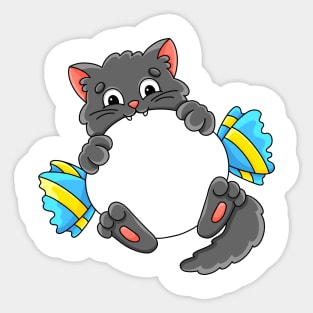 Cute Cat Cartoon character on white background Sticker